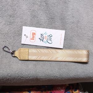 Lug Sashay Matte Luxe VL Wristlet Strap - Metallic Gold - NWT